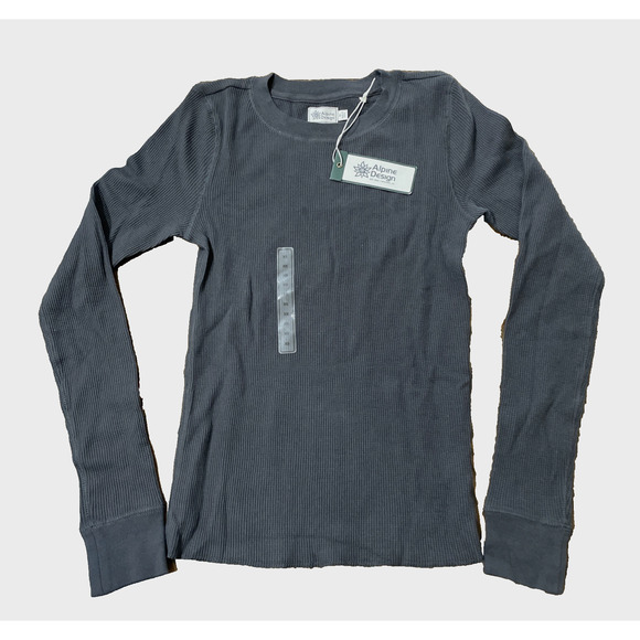 NWT Alpine Design Women's Peak Long Sleeve Waffle Shirt XS Midnight Black Reg 44 - Picture 2 of 7
